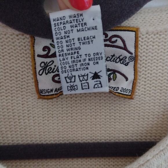 Vintage Heirloom Collectibles Embroidered Cream Floral Bird Cottagecore Cardigan - Picture 8 of 15